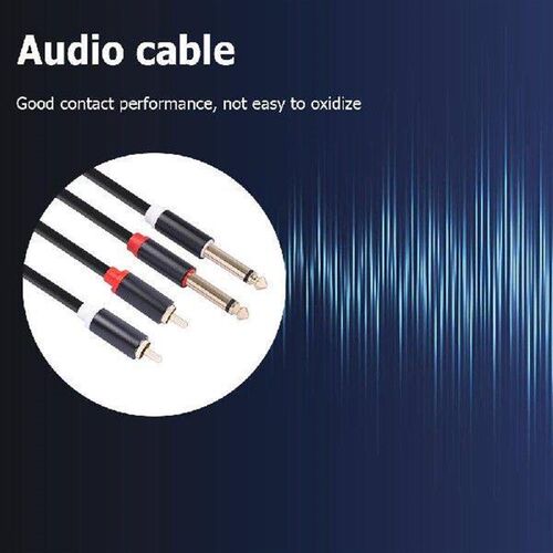 Dual RCA Male to Dual 6.35mm Jack Male Audio Cable for
