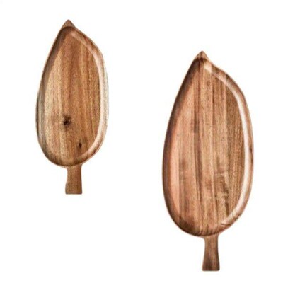 Wooden Serving Tray Leaf Shaped Wooden Novelty Tray Cupcake