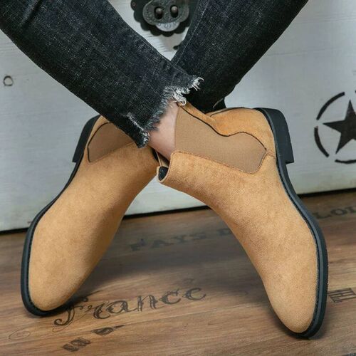 Jumpmore Boots Men Newly Retro Motorcycle Leather Ankle Boot