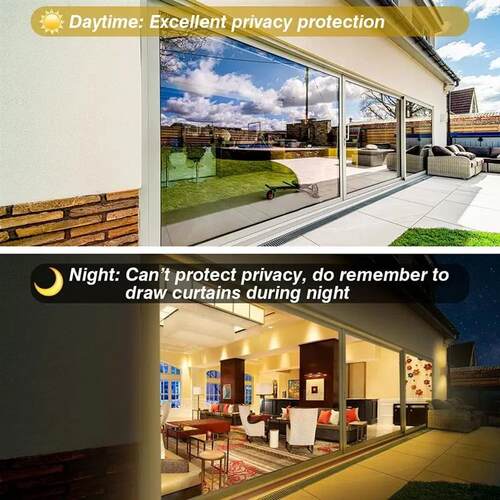 House Window Privacy Film Non Adhesive Vinyl Mirror Foil Ant