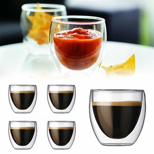 Cup Coffee Glass Tea Insulated Mug Espresso Wine Beer Cups