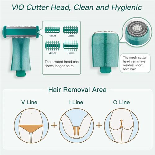 4 in 1 Shaver Women Wet/Dry Bikini Line Sensitive Balls Pubi