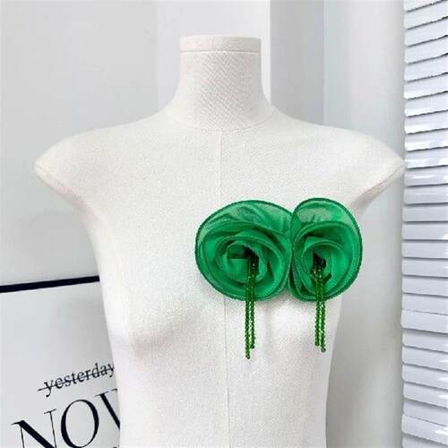 15cm Chiffon Flower Brooch Multicolour Fabric Lapel Pins
