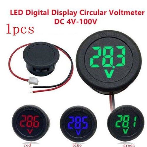 1PCS DC 4100V Car Twowire Voltage Current Meter Round DC