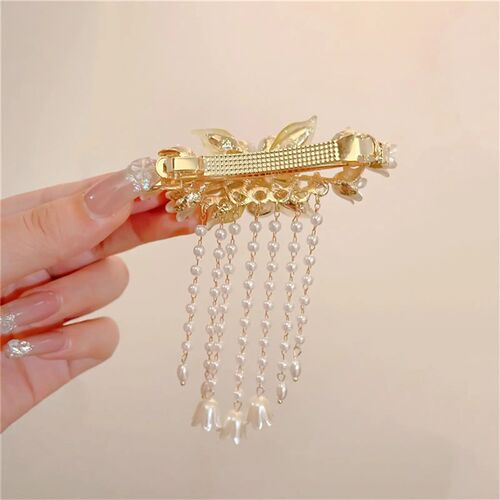 Flower Fringe Hair Clips Chinese Hanfu Hair Accessories Vint