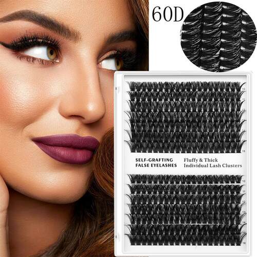 60d Hot Melt Hair Segmented False Eyelashes 14 Rows Of Natur