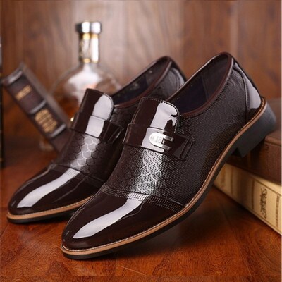 Aofu Shoes 3393 Mens Embossed Leather Slipon Casual Shoes La