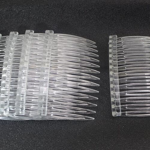 10 Clear Plastic Hair Clips Side Combs Pin Barrettes 70X40mm