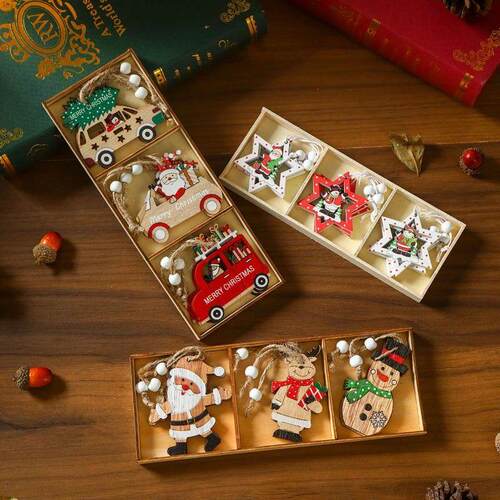 home navidad Wooden Christmas pendants, Christmas tree penda