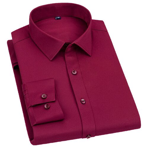 Mens Bamboo Fiber Classic Dress Long Sleeved Shirt Spring Au