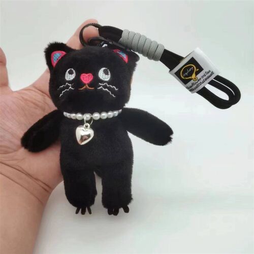 15cm Kawaii Pink Cat Plush Keychain Cute Cat Plush Pendant S