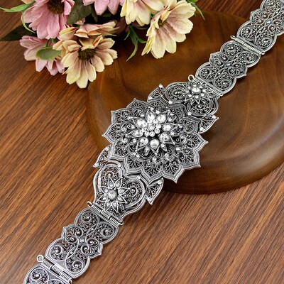 Sunspicems Gold Silver Color Moroccan Caftan Belt For Women