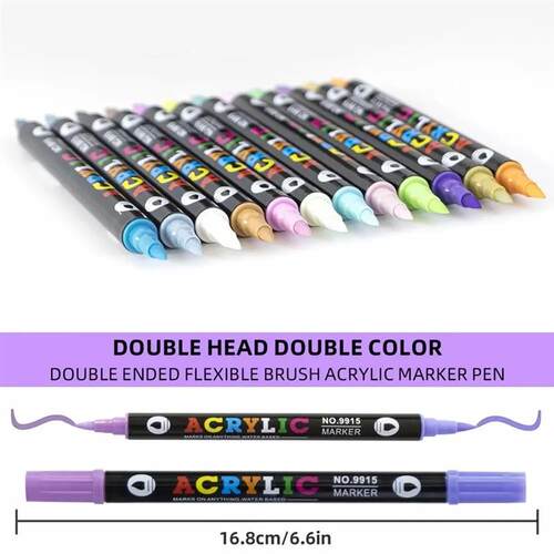 Double Headed Different Color Acrylic Marker Pen, Color Art