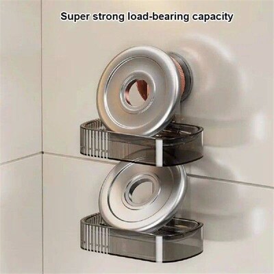 Space Saving Suction Cup Soap Dish Holder NO-Drilling Drain