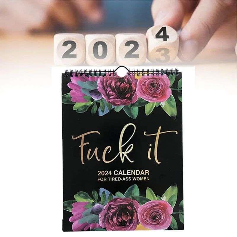 2024 Calendar For Tired-Ass Women Memo Pages Family Planner - 实物图