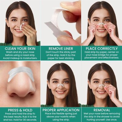 30/60PCS Nose Strips Extra Strength Nasal Strips Relief Stri