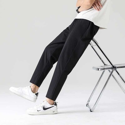 Ice Silk Pants Mens Spring an Summer Thin High-en Fashionab