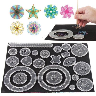 Funny Interlocking Gears Wheel Spirograph Drawing Toys Creat