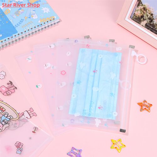 1/4Pcs Cartoon Mask Cover Bag Portable Facemask Holder Face
