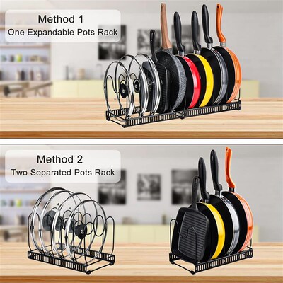 Pots and Pans Organizer Rack for Cabinet Countertop Holder