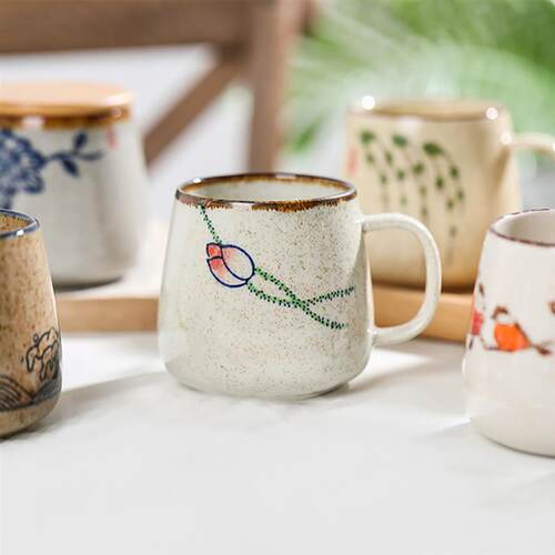 Vintage Coffee Mug Unique Japanese Retro Style Ceramic Cups,
