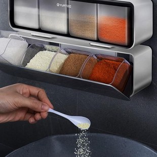 seasoning storage box spices condiment dispenser壁挂式调料盒