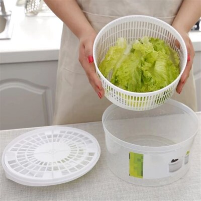 Salad Spinner Lettuce Greens Washer Dryer Drain Crisper Stra