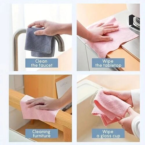 20pcs/Roll Microfiber Cleaning Wipes Reusable Household Kitc