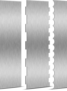 1pcs Stainless Steel Cake Scraper Double Sided Patterned Edg