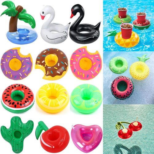 1Pc Inflatable Float Cup Pad Drink Holder Swimming Pool Cup
