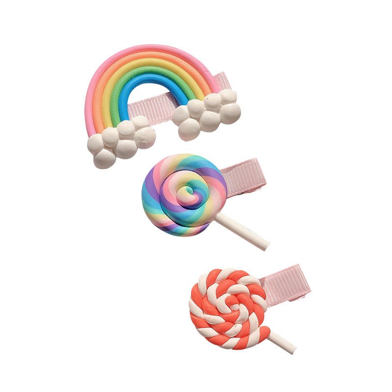 Spring story simple new fantasy rainbow candy set duck bill图片