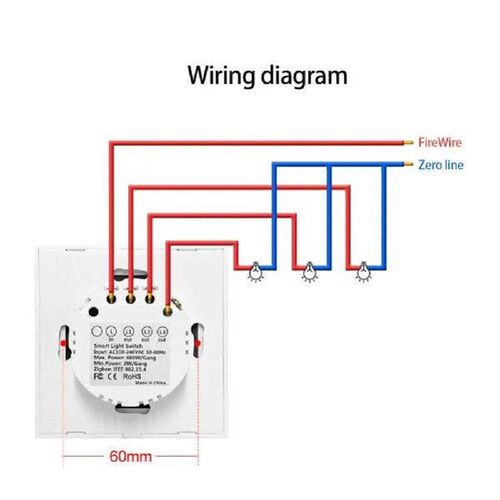 Smart Switch 1/2/3 Gang Tuya Voice Control Smart Home Works