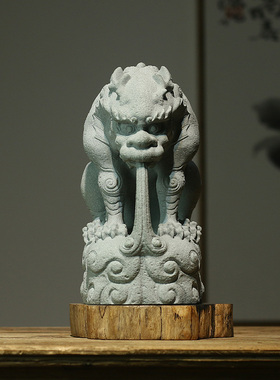 水族鱼缸造景青砂石镇水兽茶桌摆件吸水兽茶宠中式创意瑞兽装饰品