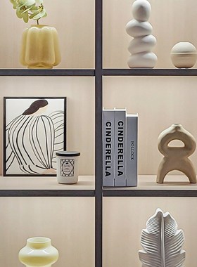 样板间软装饰品书柜家居摆件挂画仿真花陶瓷玻璃创意工艺品Z3