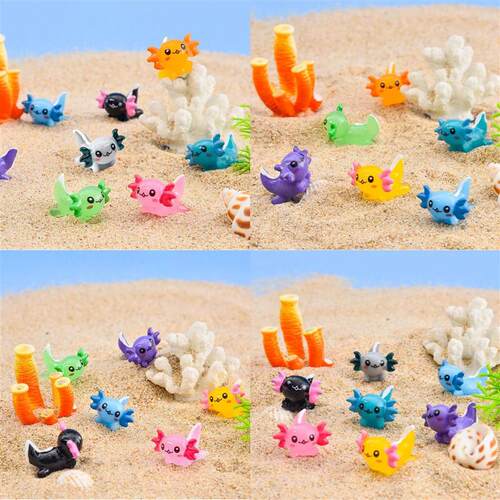 10-30pcs Mini Resin Axolotl Animals Tiny Axolotl Figurine fo
