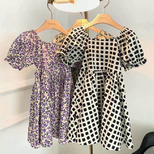 Girls Small Floral Pld Dress Summer Clothes Childrens Baby