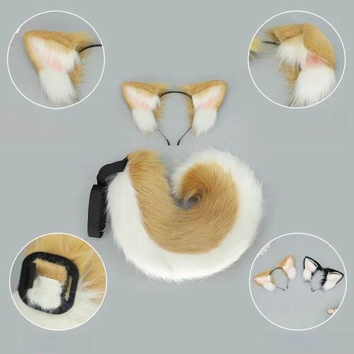 Halloween Dog Ear Tail Set Shiba Inu Cosplay Costume Realist