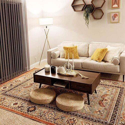 2 inch Rustic Floor Cushion Straw Pouf Seat Meditation Otto