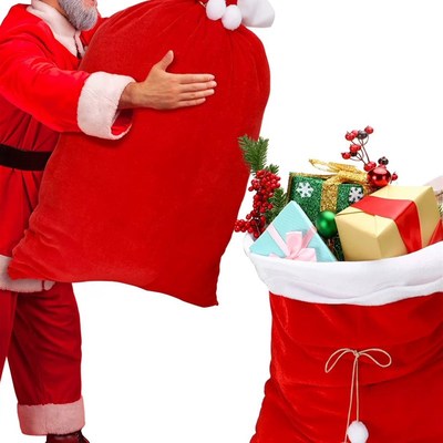 Santa Claus backpack large Christmas candy gift bag bags