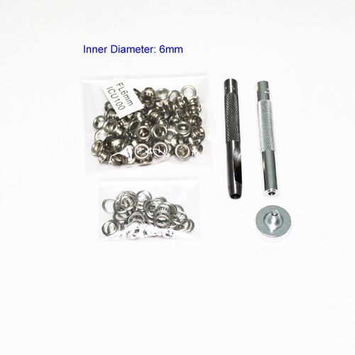 100sets Silver metal eyelets 4mm 5mm 6mm 8mm 10mm 12mm 14mm