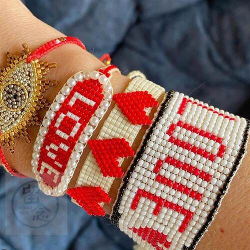 。Rice Bead Brlet female retro Bohemian tassel versatile lov