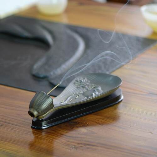 lotus incense ceramic zen line incense burner home horizonta