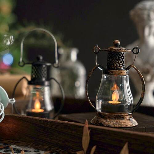 Vintage Metal Flame Light Hanging Lantern Outdoor Lighting L