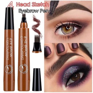 4 Head Fork Tip Eyebrow Tattoo Pen Liquid Brow Enhancer Dye