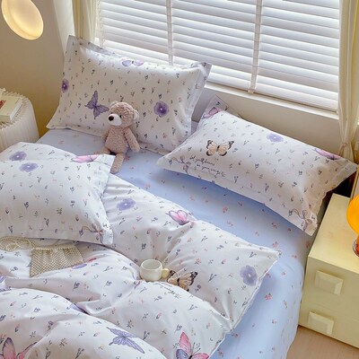 4pc bedsheet sets blanket duvet cover bed sheet linen double