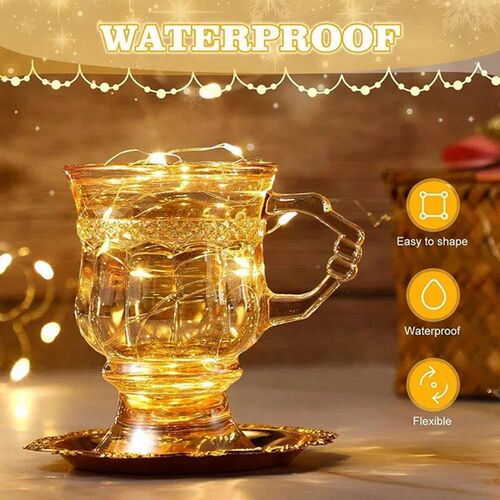 20 Pack String Fairy Lights 20Led 2M Silver Copper Wire Batt