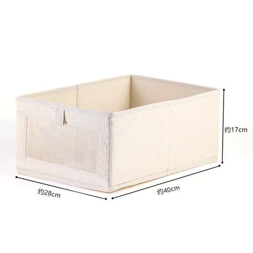 Japanese Style Linen Clothing Storage Box Foldable Organizer
