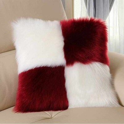 Simple Plush Pillow imitatoon Wool Sofa Pillow Bedhead Hair