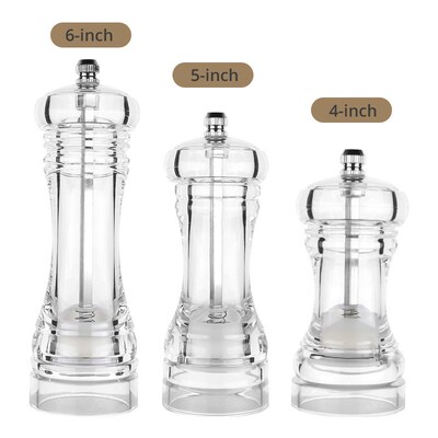 Pepper Grinder- Acrylic Salt and Pepper Shakers Adjustable C