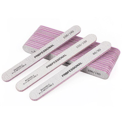 5Pcs/Lot Professional Straight Nail Files 100/180 Manicure B